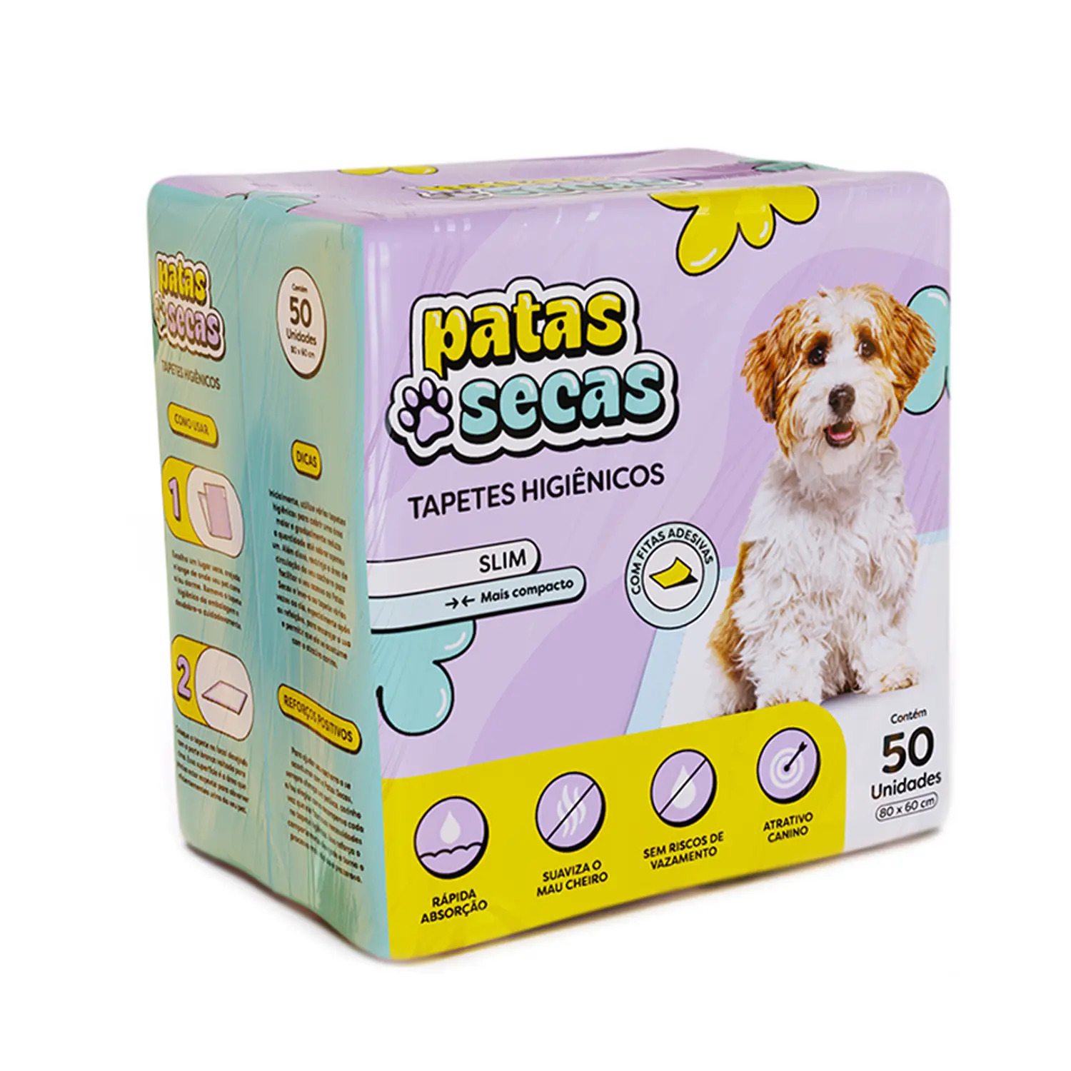 Tapete Higiênico Slim Patas Secas Petix 80x60cm